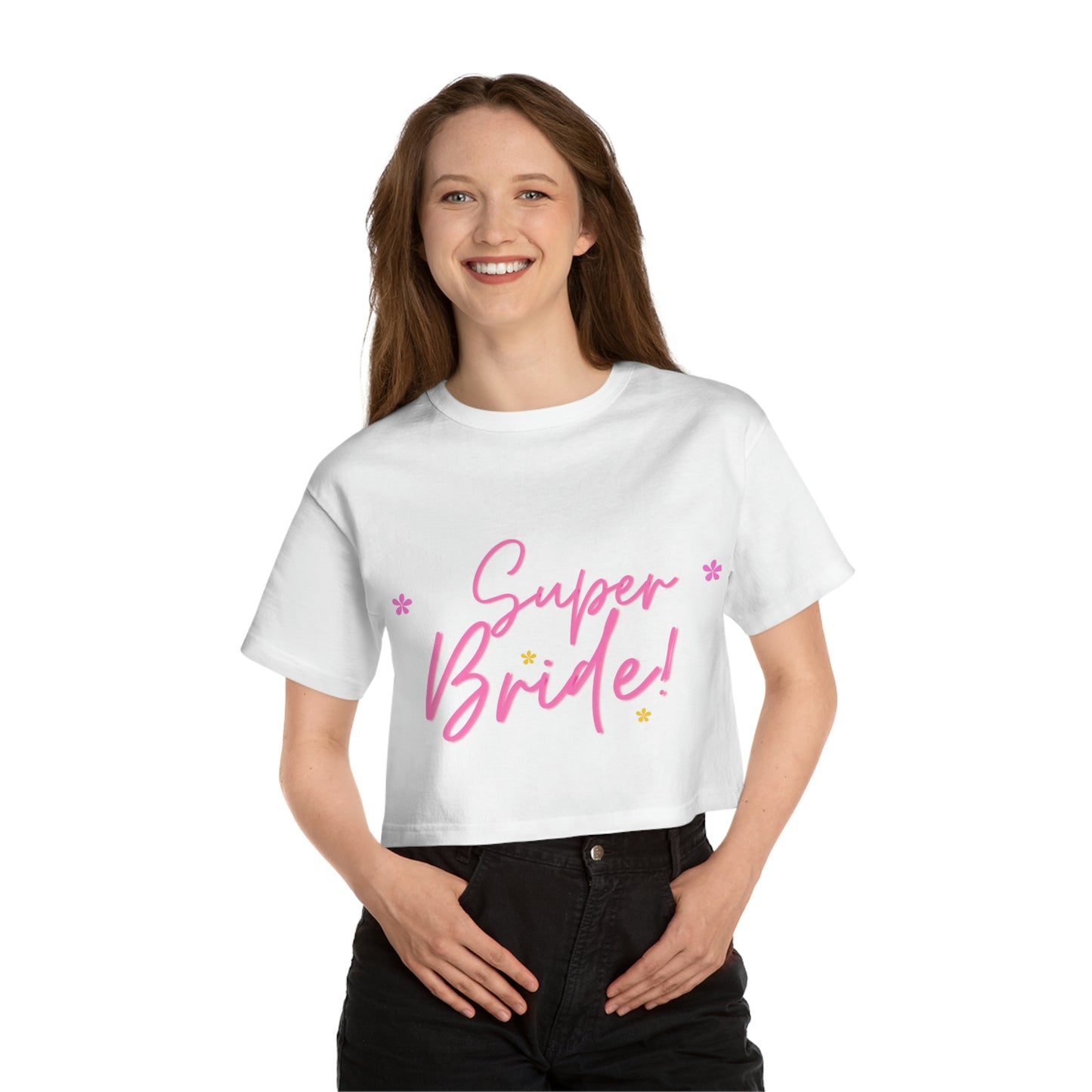 Super Bride Pink Graphic Cropped T-Shirt
